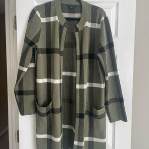 Tahari Green and Black Striped Sweater